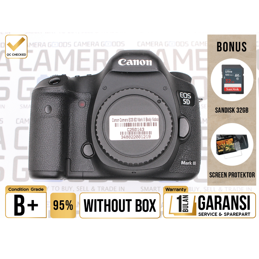 Kamera Canon EOS 5D Mark III DSLR FullFrame Body Only Second 5DIII 5D3 - Grade B+ - C250143