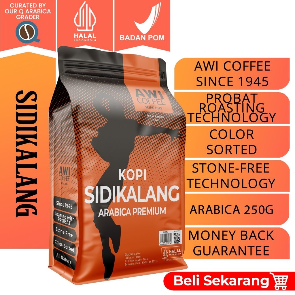 

[oddsolshop] pekanbaru/Awi Coffee Kopi Sidikalang Arabica 250GR Instant Coffee Powder Bubuk Premium
