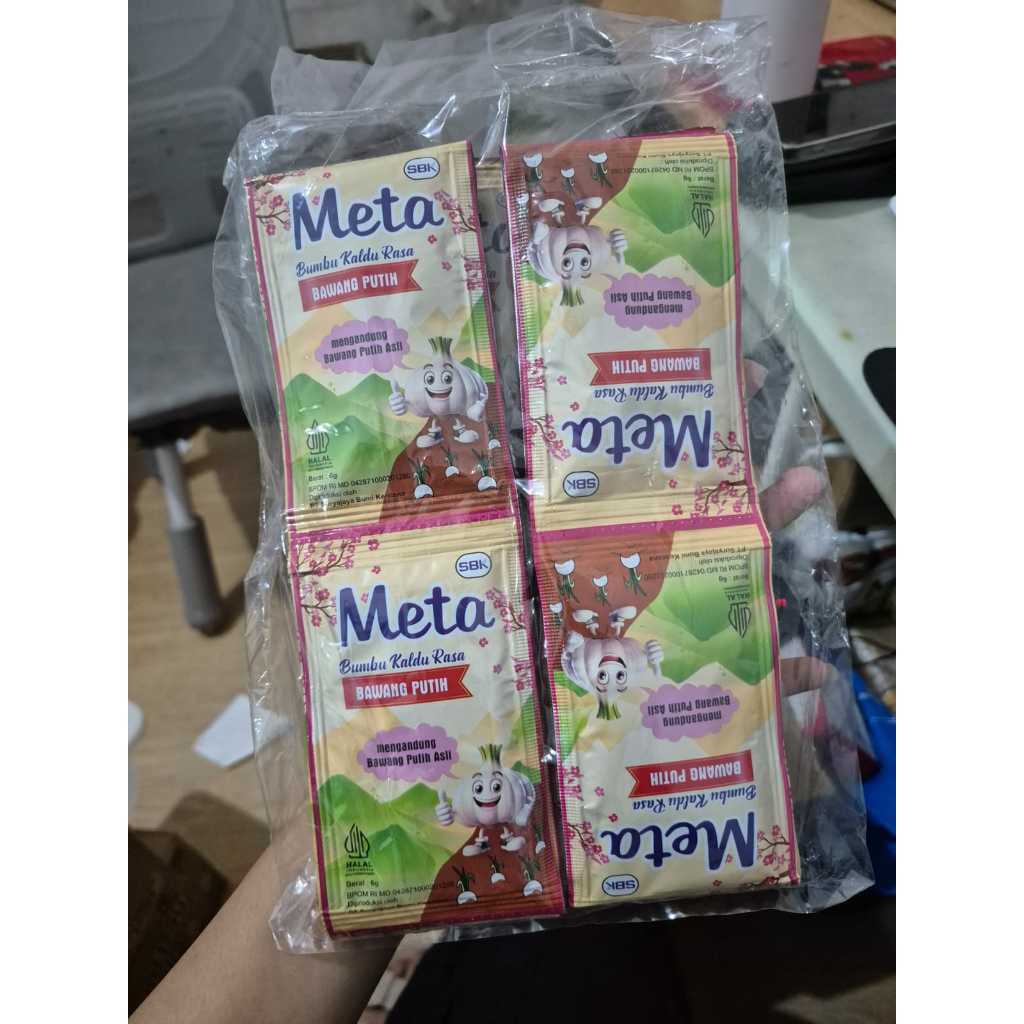 

Meta Bumbu Kaldu Rasa Bawang Putih 6G - 1RCG/12PC / Kaldu Bawang Putih / Seasoning / Bawang Putih Bubuk / Powder