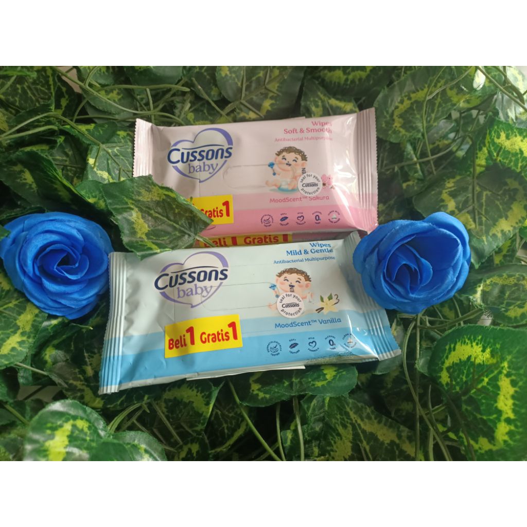 Cussons baby wipes tisu basah 10 lembar 1+1