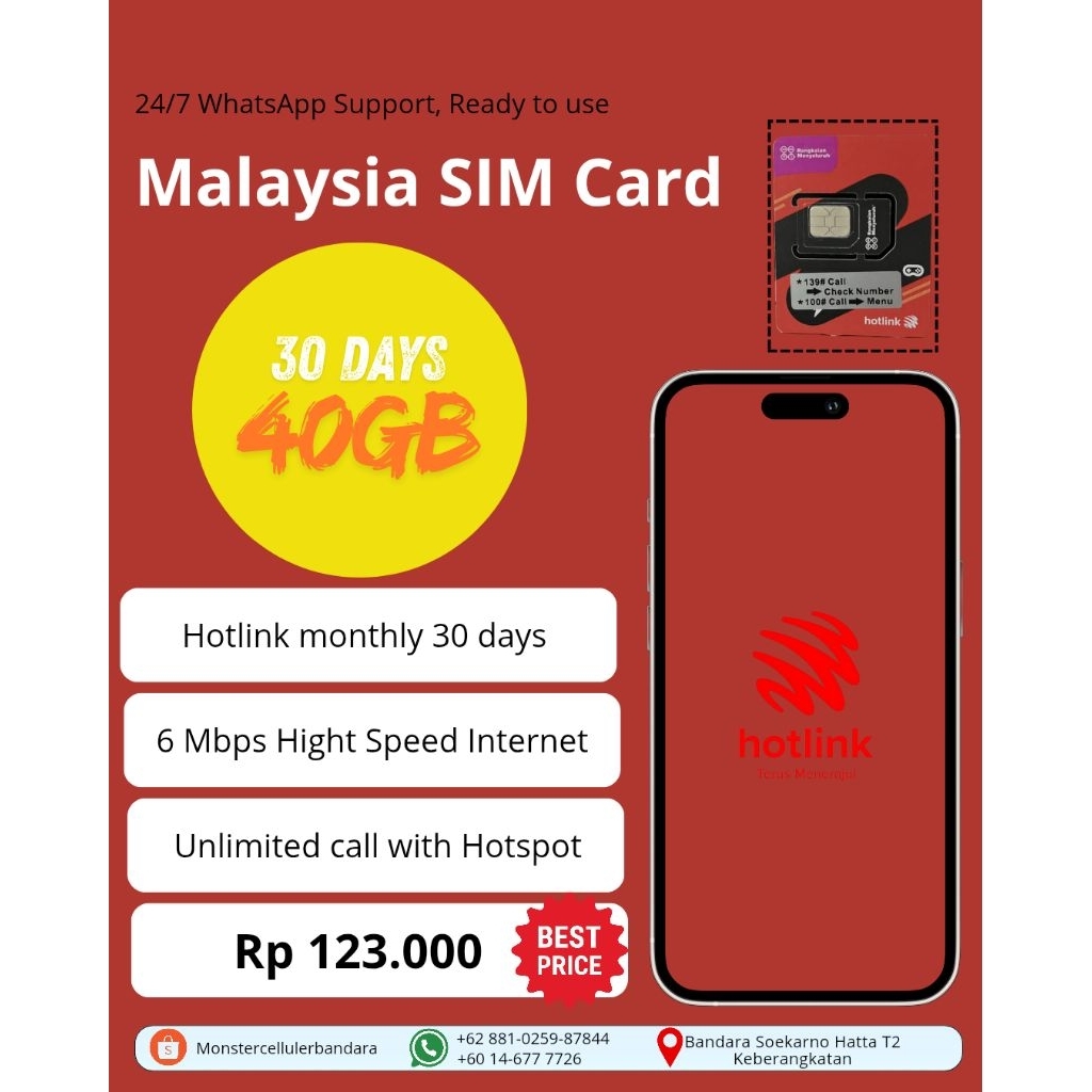 Kartu Hotlink Malaysia 40GB