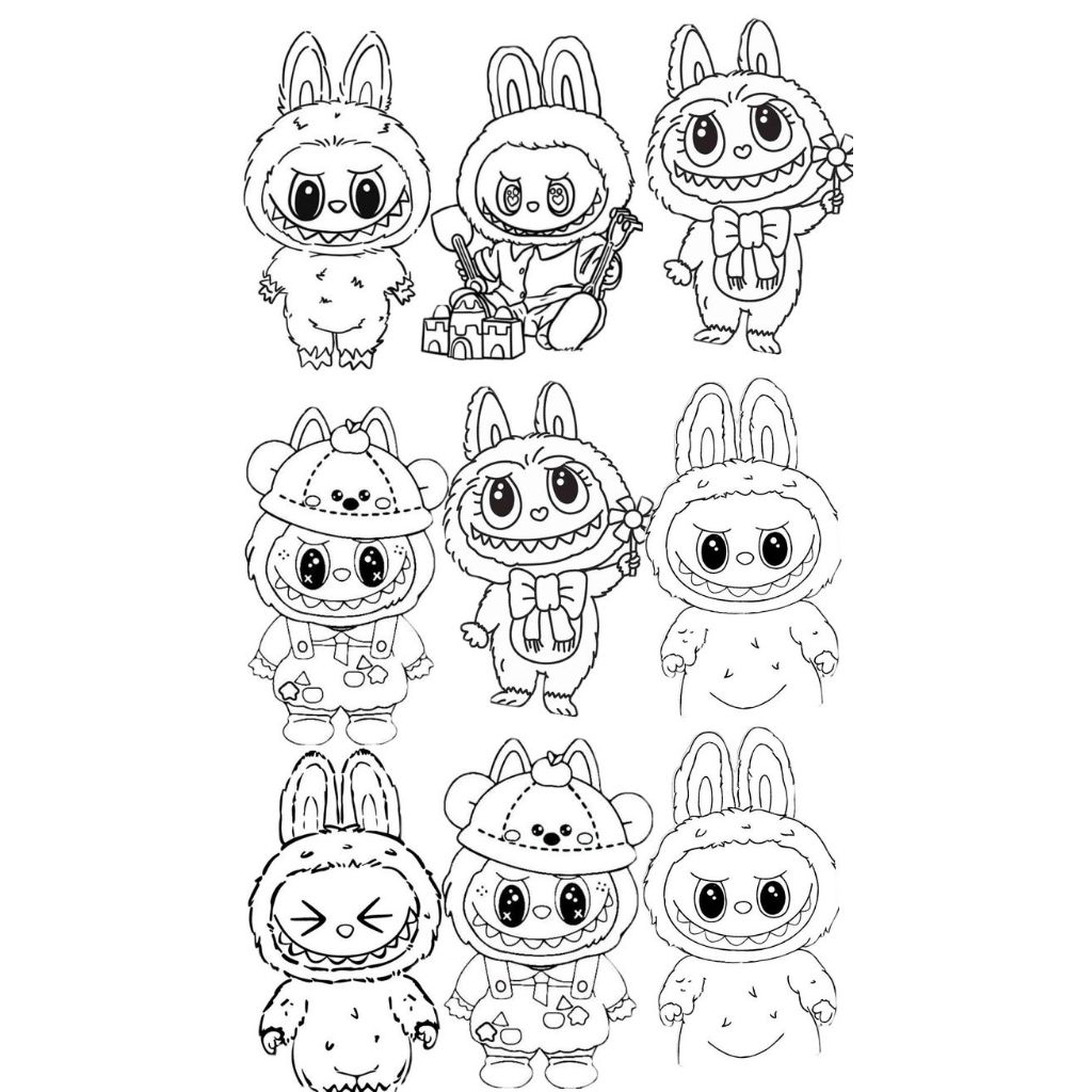 Little.art - Kertas Mewarnai Gambar Labubu | Mewarnai Gambar | Mewarnai | Melukis | Colour Pencil | 