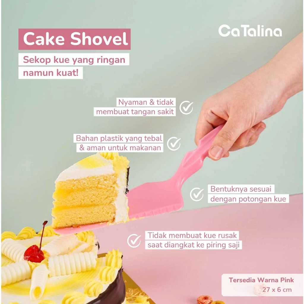 CATALINA Sekop Kue / Pisau Kue / Sendok Shovel Cake BA-05D Pink