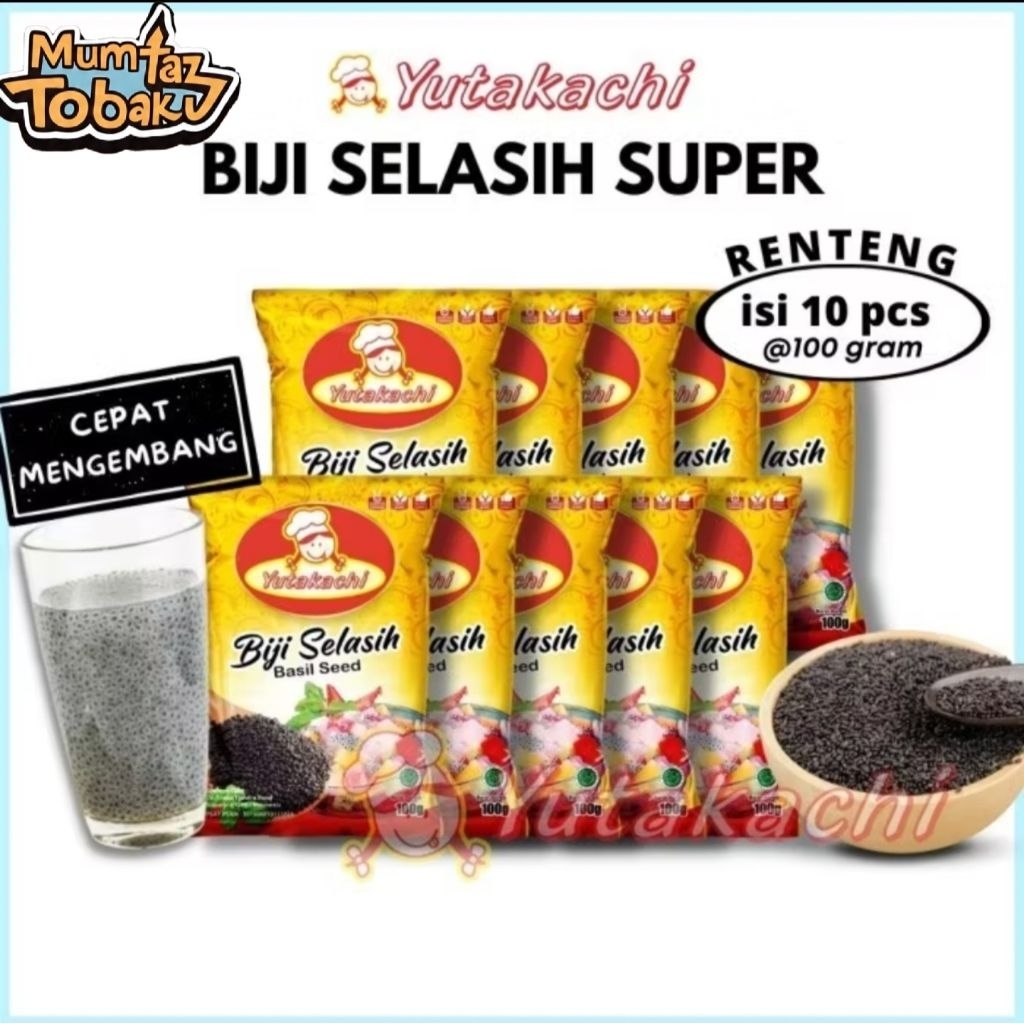 

Biji selasih yukatachi 100 gram 1 renteng isi 10 pcs