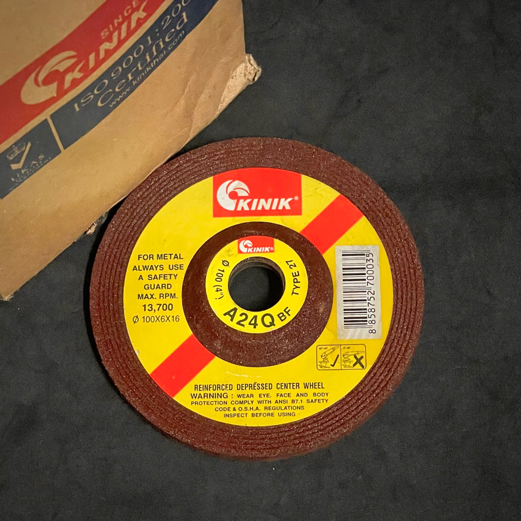 Kinik mata gerinda 4inch x 6mm / grinding wheel / mata gerinda besi / batu gerinda poles / disc grin