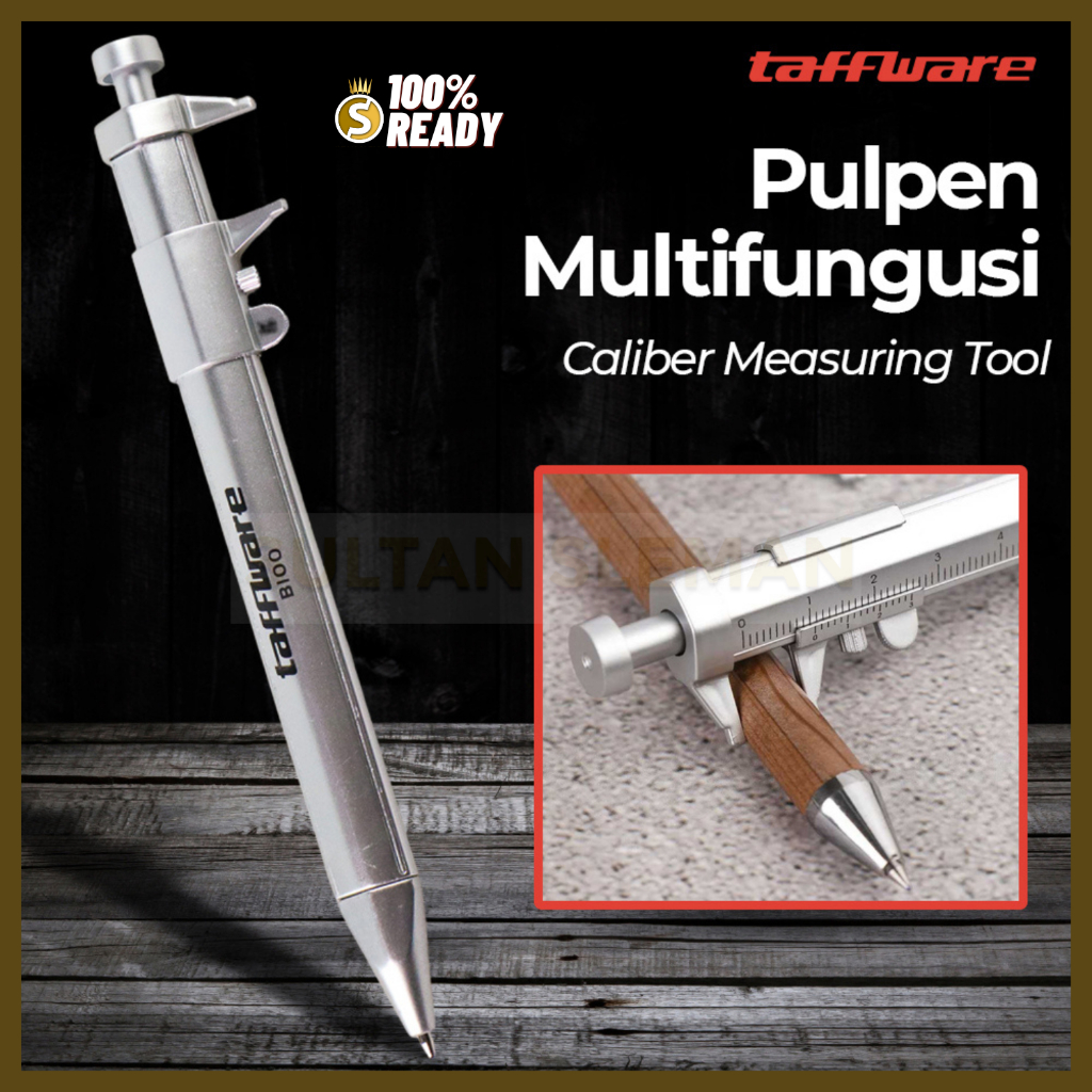 

Bulpen Multifungsi Silver / Pena Pulpen Ballpoin dengan Penggaris / Pulpen Jangka Sorong