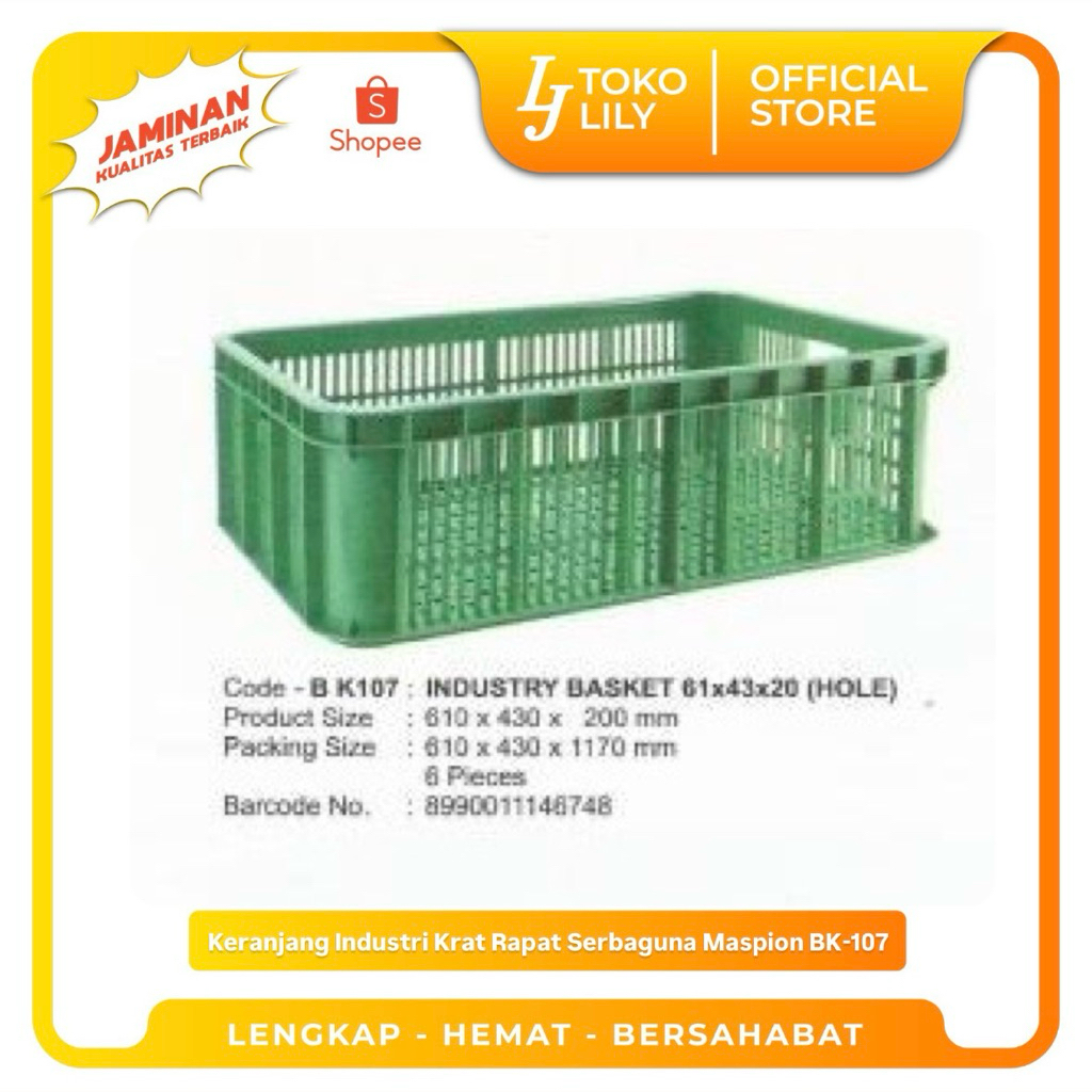 Keranjang Industri Krat Berlubang Serbaguna Maspion BK-107