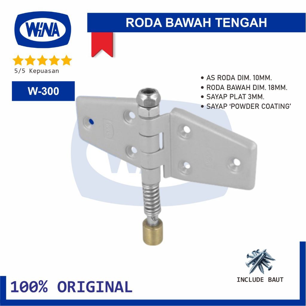 Roda Bawah Tengah Wina W300 Engsel Pintu Garasi Geser Sliding & Lipat - 100% Original