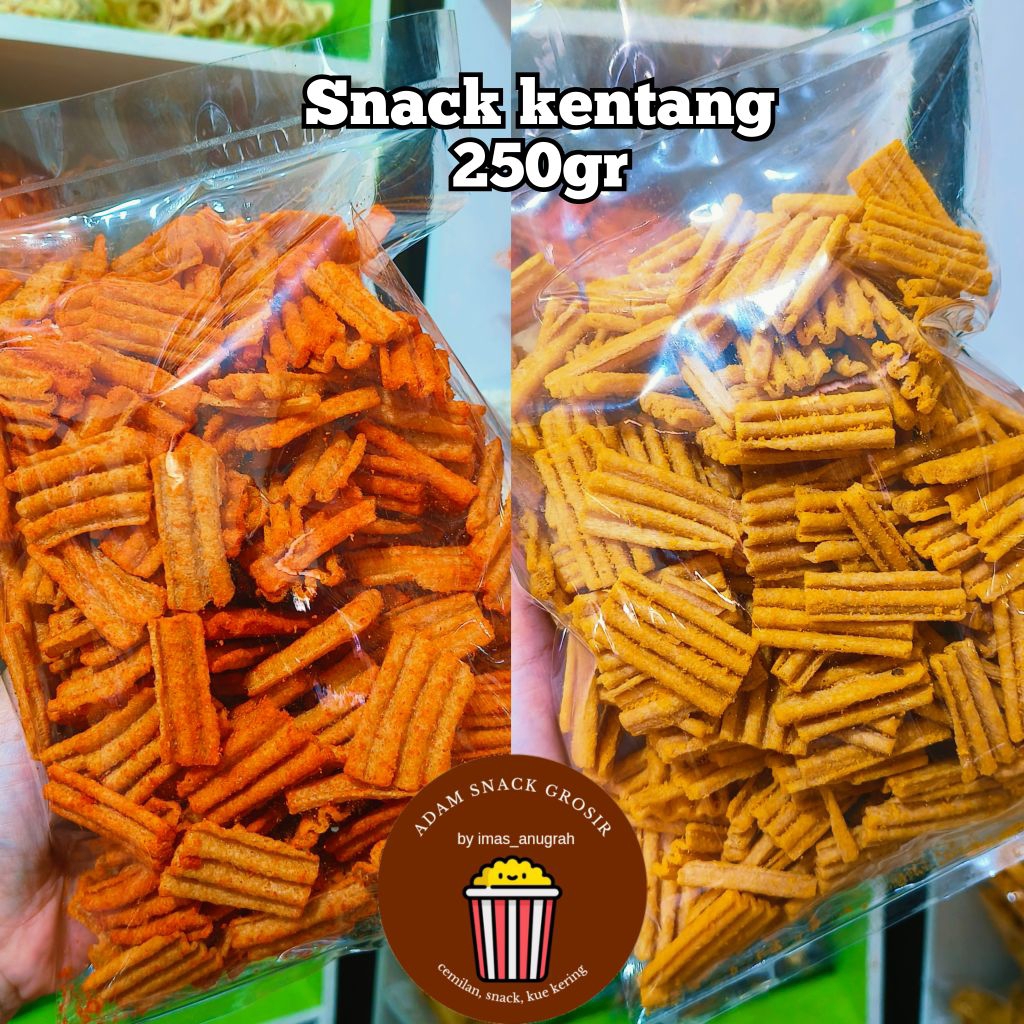 

KERIPIK SNACK KENTANG SISIR/ CHIKI KENTANG/ Snack kentang /250gr