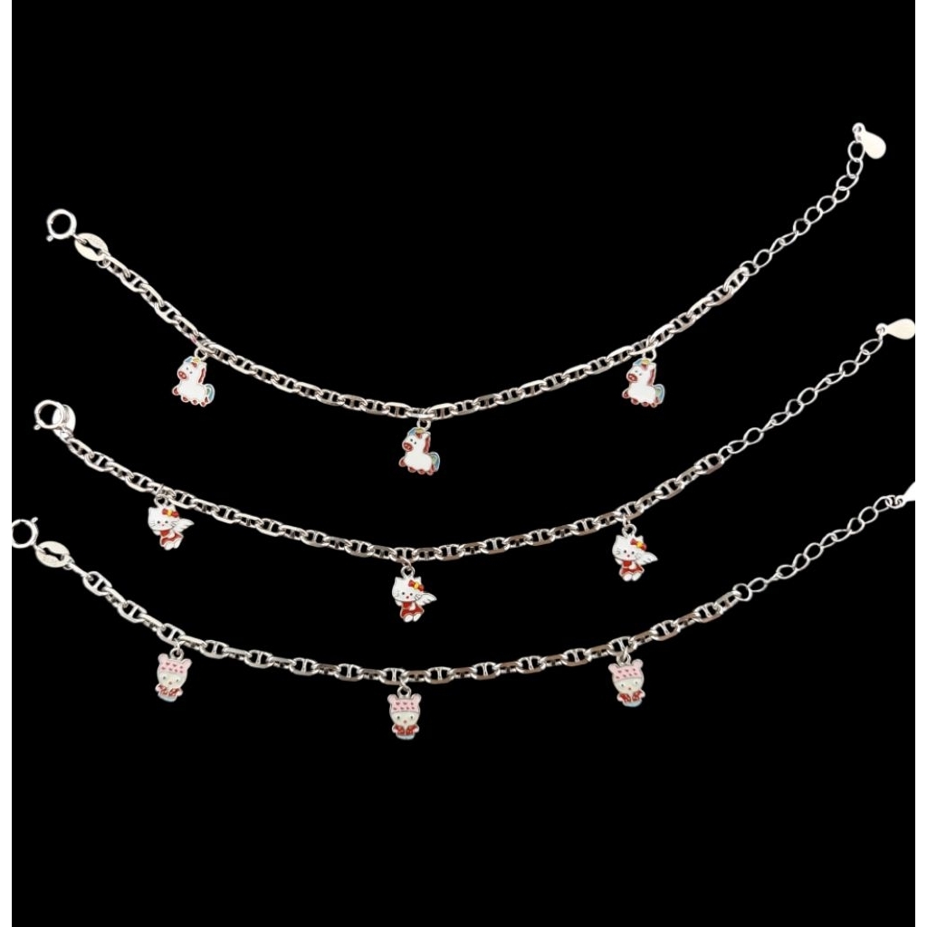 Gelang Tangan CD Anak Perak Asli 925 - Anti Karat - Perhiasan Anak