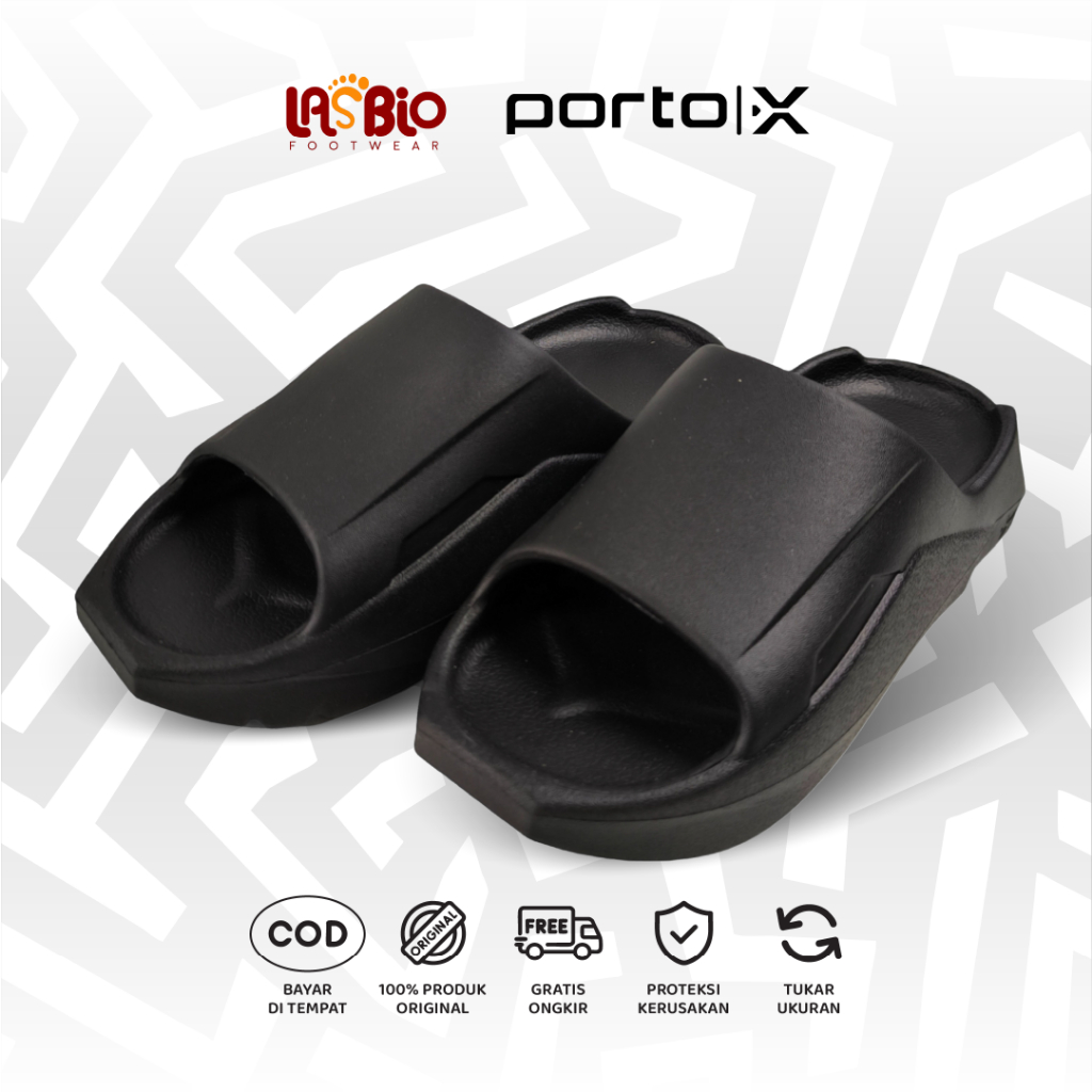 Porto X Ludwig Slides Sandal Selop Slipon EVA Adaptofoam | Sendal Kesehatan & Recovery Anti Slip  Em