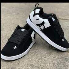 Sepatu Casual Black White Dc Court Gemuk Sepatu Pria Wanita Sneakers Gemuk Model Terbaru
