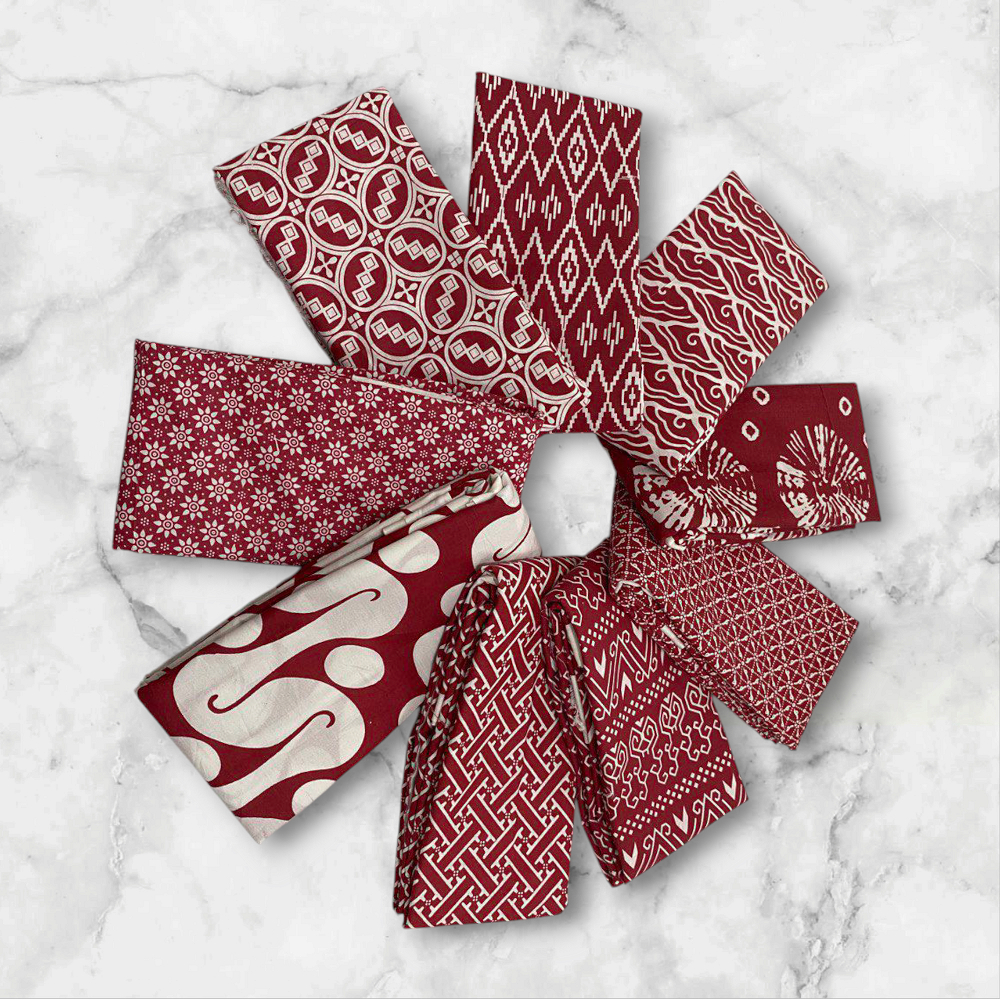 Kain Batik Meteran Katun Merah Putih Imlek Agustus Premium Jarik Panjang Pekalongan Motif Modern