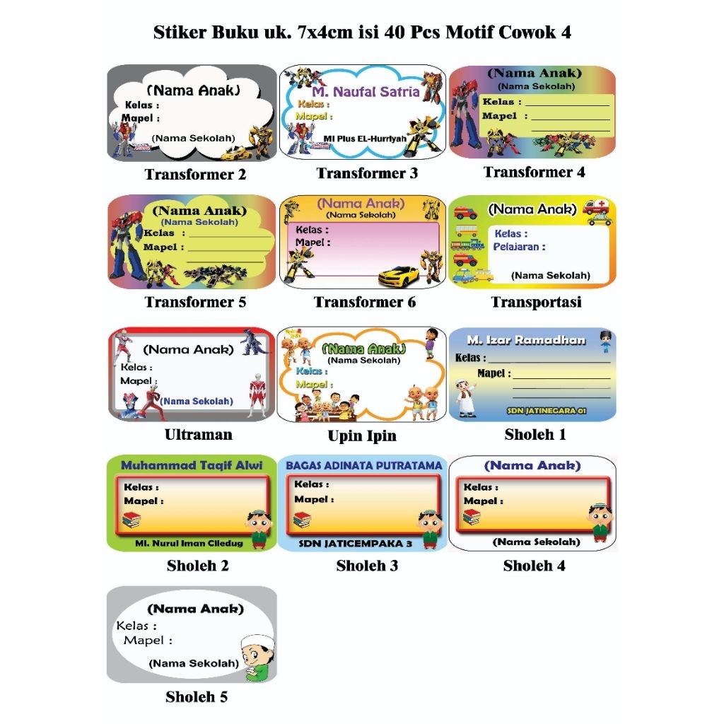 

Stiker buku Motif Cowok 4 uk.7x4/Label Buku/Stiker Nama Buku/Label Nama Buku/Stiker Mapel untuk Anak Sekolah