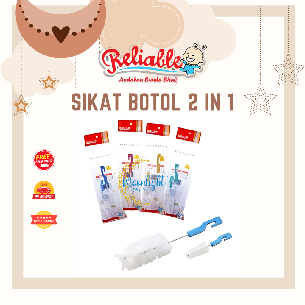 Baby Safe Sikat Botol Bayi 2in1 Reliable / Alat Pembersih Botol Bayi