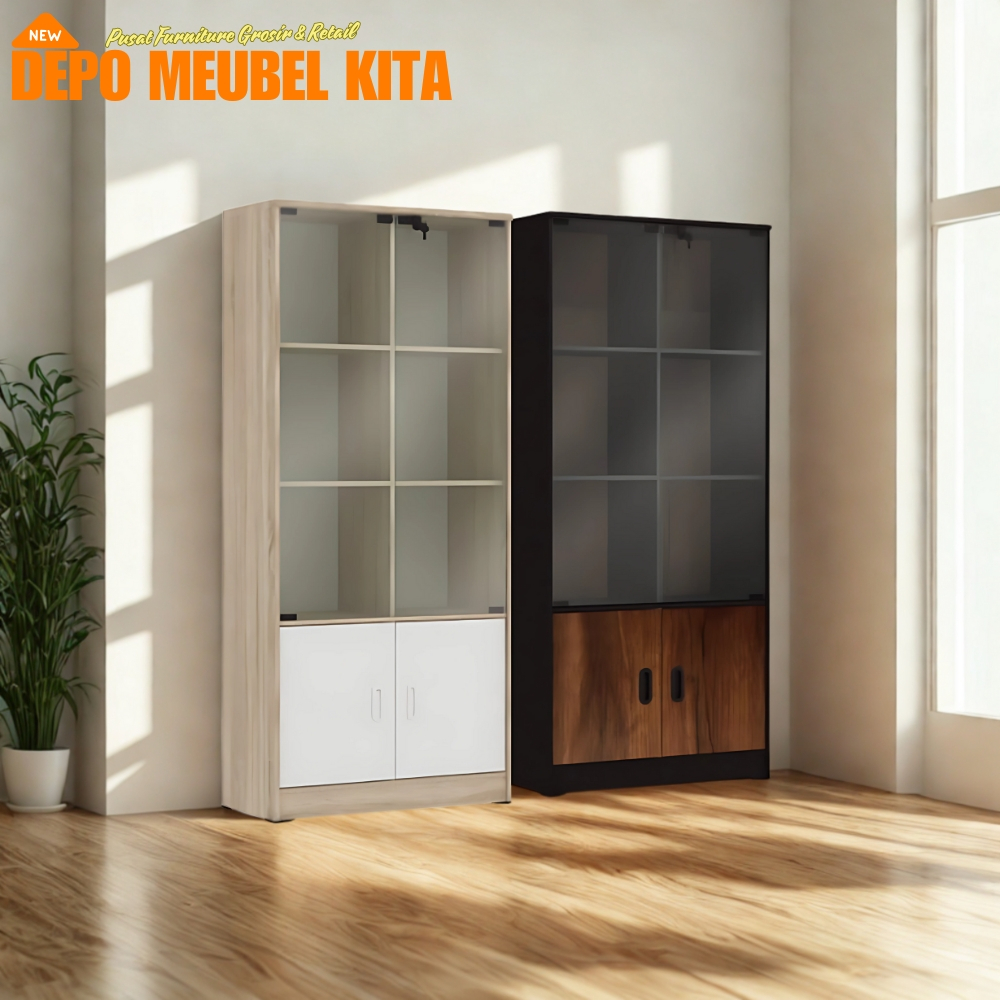 ACTIV GALANT SC 81 G (Lemari Arsip Kaca Sliding / Sliding Cabinet / Rak Buku Kaca)