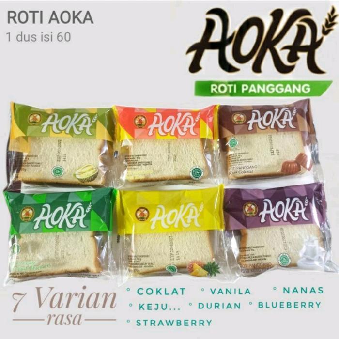 Aoka Roti Panggang Lembut 1 Dus isi 60pcs tersedia satuan rasa dan mix  1 karton gulung Varian lengk