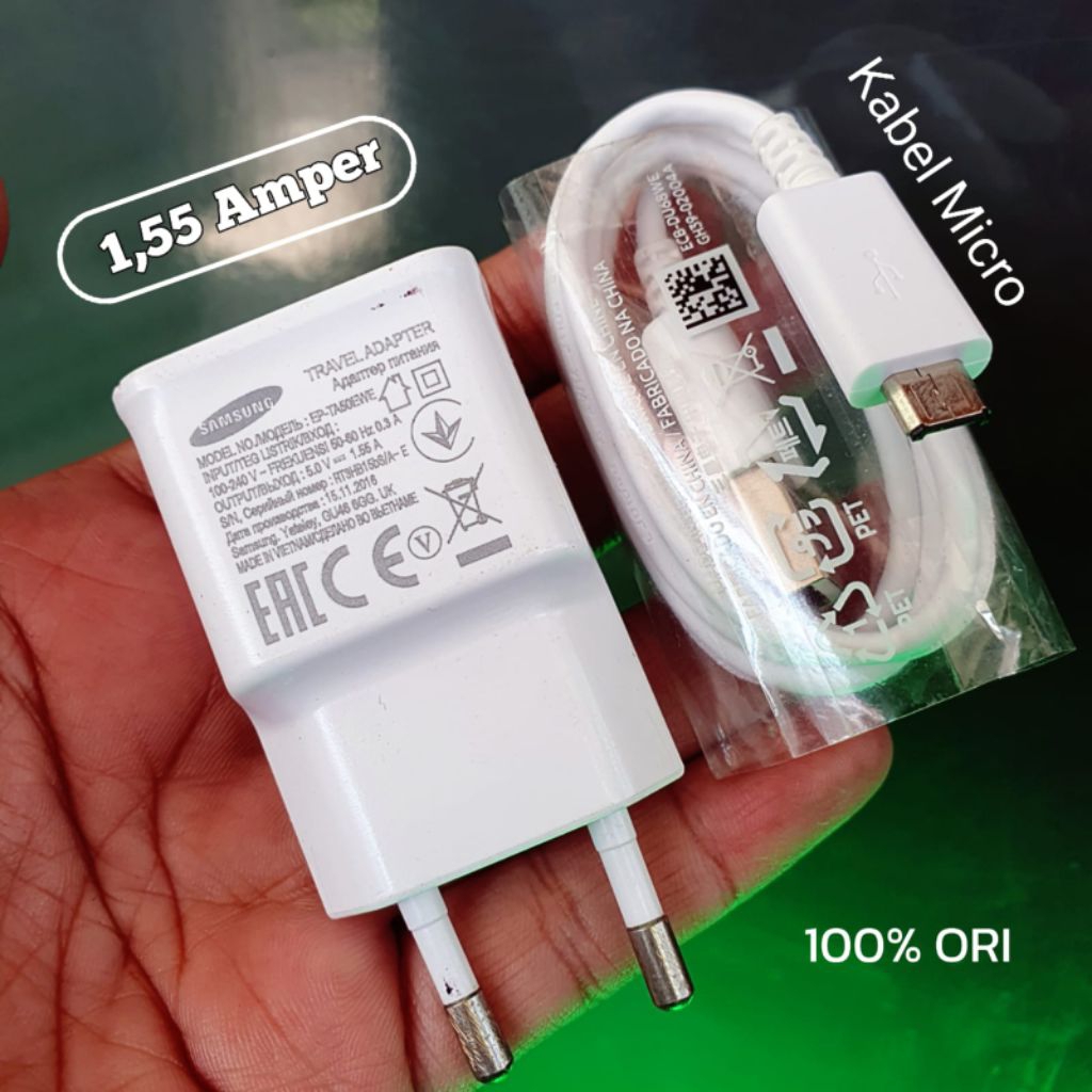 Charger Galaxy Sam 1.55Amper Copotan J8 J7  A7 2018 A6 plus l A5 I A3 TAb A A8 ORIGINAL 100% Bawaan 