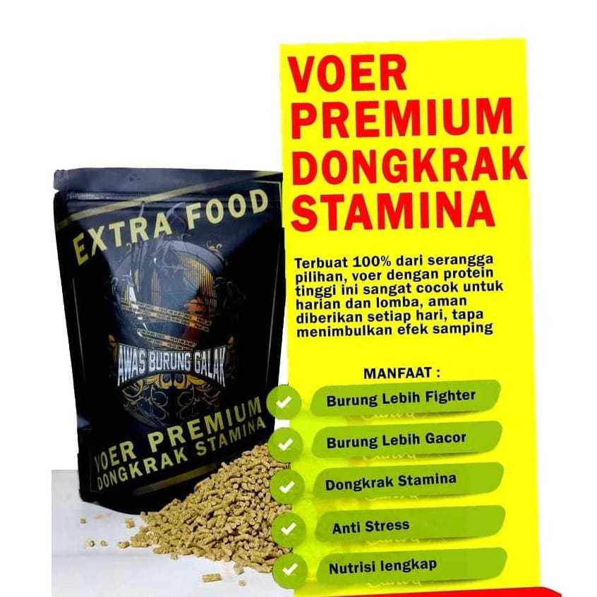 EXTRA FOOD VOER MURAI BATU EXTRAFOOD PAKAN HARIAN TINGGI PROTEIN UNTUK MURAI BATU KACER C IJO