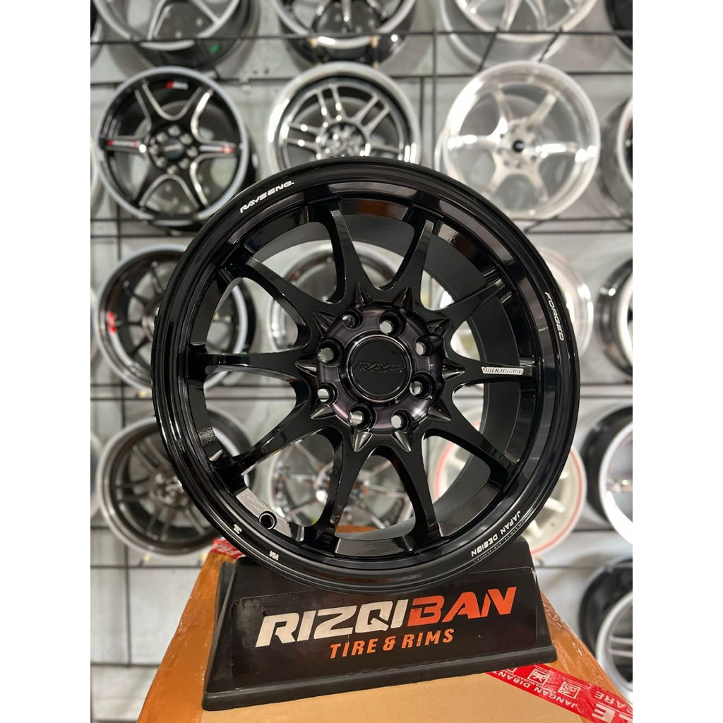 velg ce28 r15 black glossy lebar 6,5 et42 kondisi baru