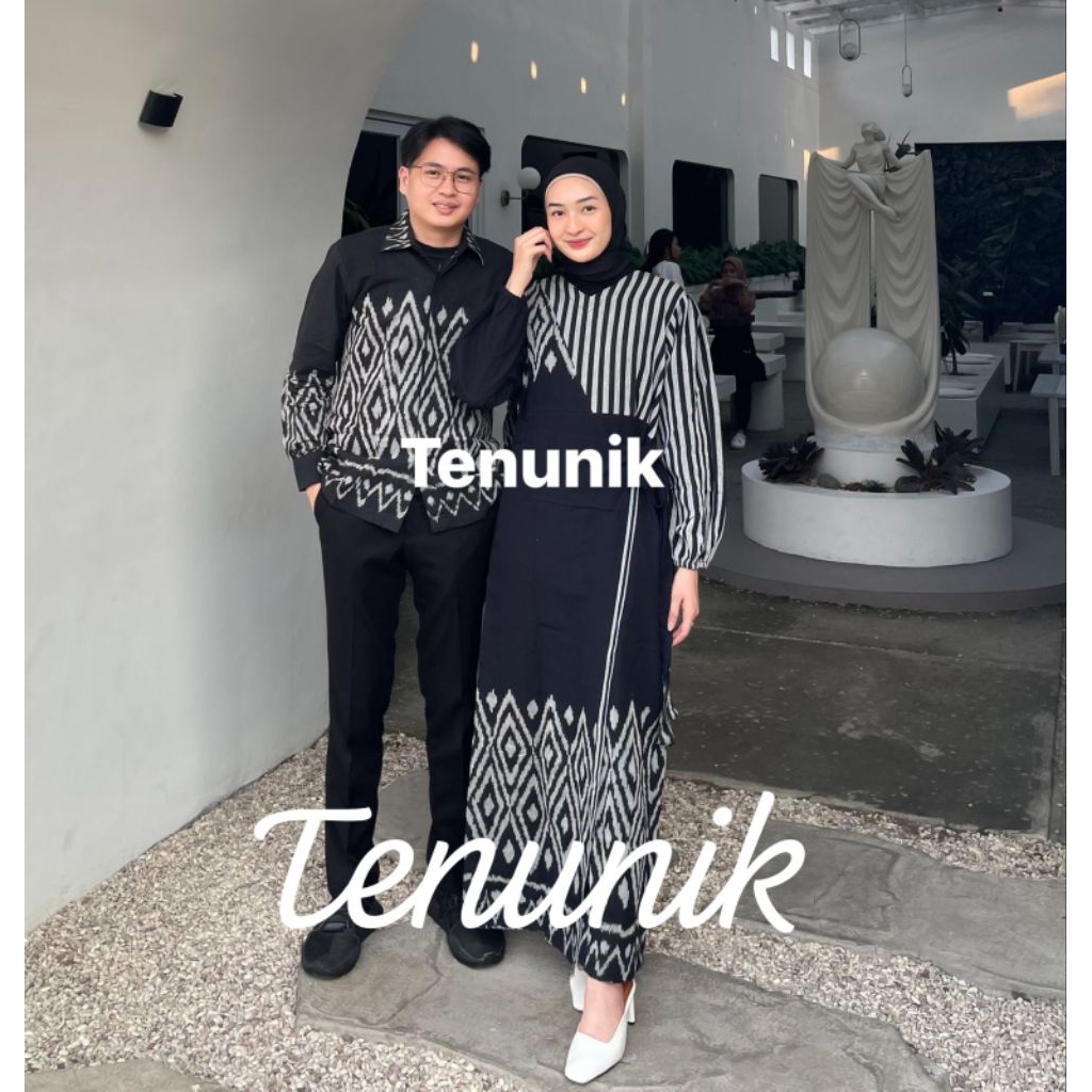 BAJU TENUN COUPLE MARLINE ZIGZAG - BAJU COUPLE - COUPLE TENUN - BAJU KONDANGAN - DRESS KONDANGAN - C