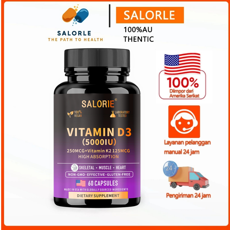 Suplemen vitamin D3 K2(5000IU) mengandung D3 5000 Iu untuk menguatkan tulang dan gigi