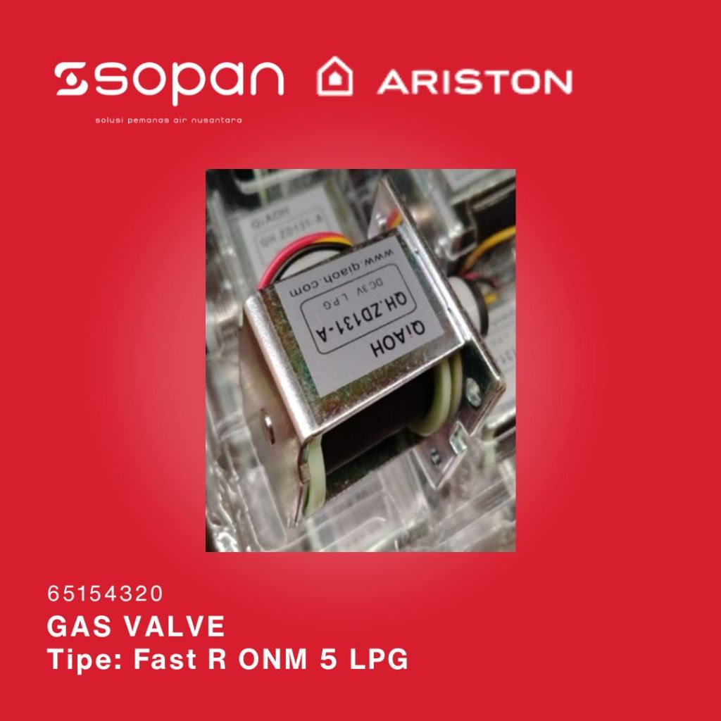 Gas Valve Ariston Water Heater - Selenoid Water Heater / Spare Part pemanas air Ariston