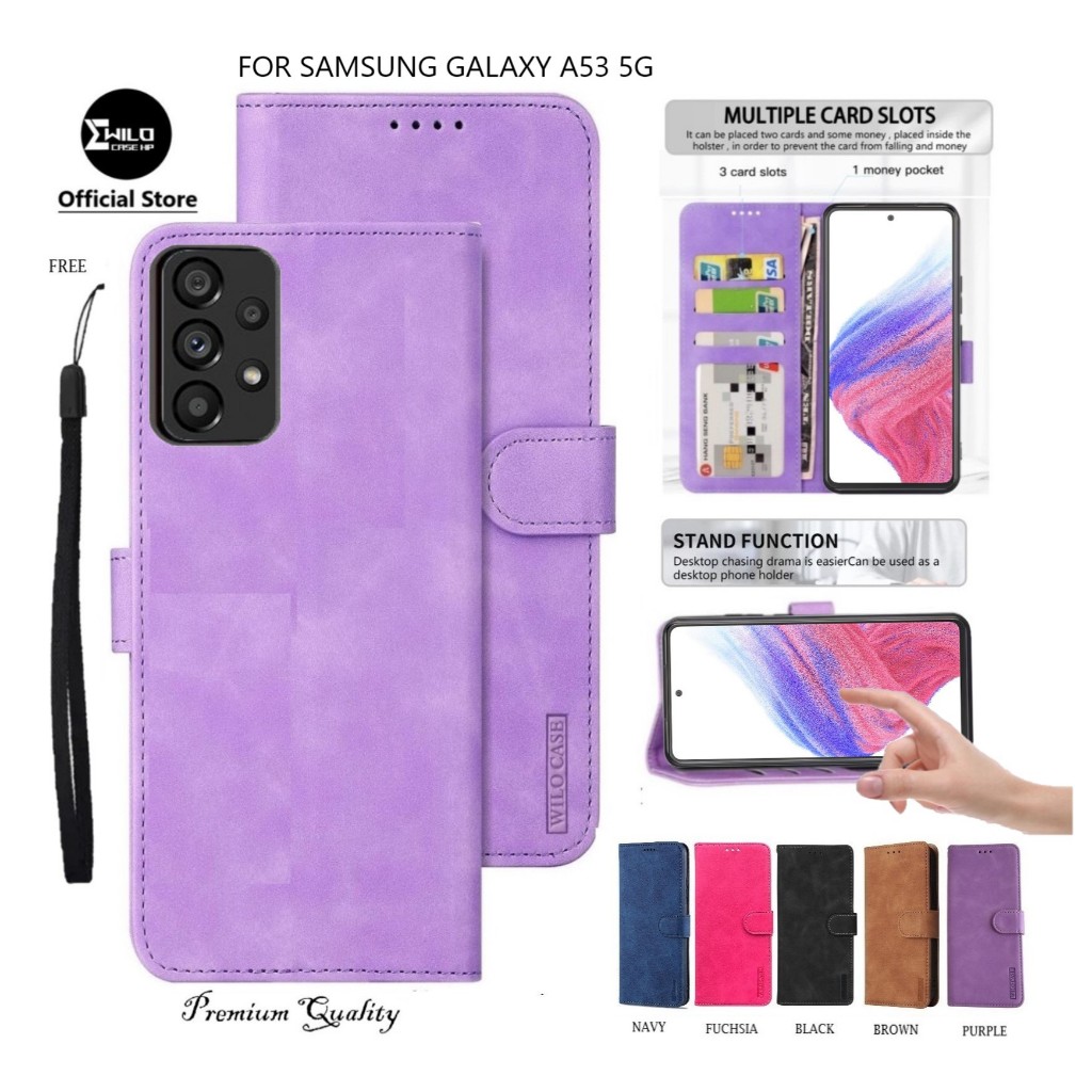 Samsung Galaxy A53 5G Flip Case Kulit - Casing Dompet Case Wallet Leather Flip Case Samsung Galaxy A