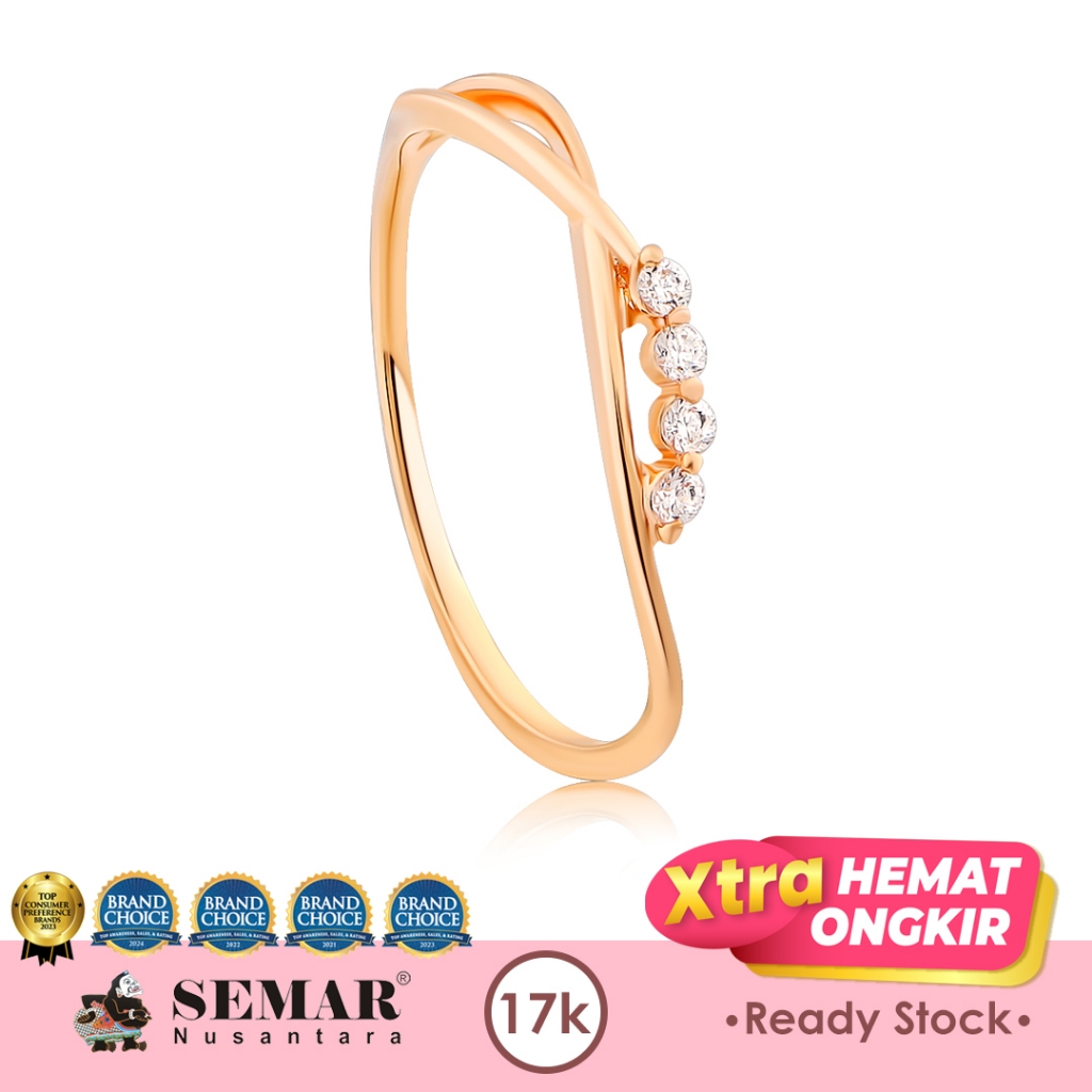 Cincin Emas Delisha Rose Gold 17K Semar Nusantara
