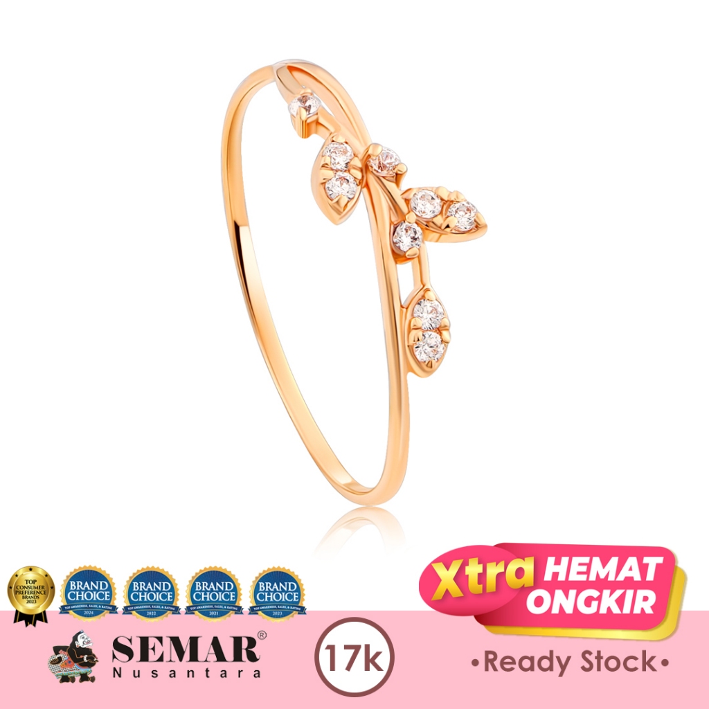 Cincin Emas Airy Leaves Gold 17K Semar Nusantara