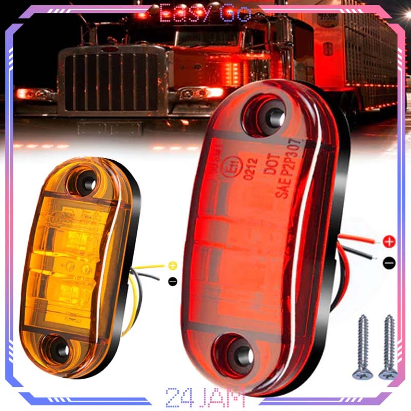 Isi 4pcs Lampu Bak Truk 24 Volt 12 Volt Lampu Led Samping Truk Lampu Pinggir Truk Lampu Samping Mobi