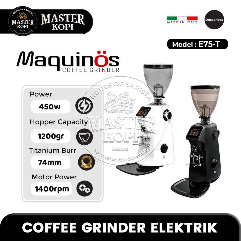 Kopi Grinder Elektrik Maquinos E75T Titanuim Burr Coffee Grinder Espresso