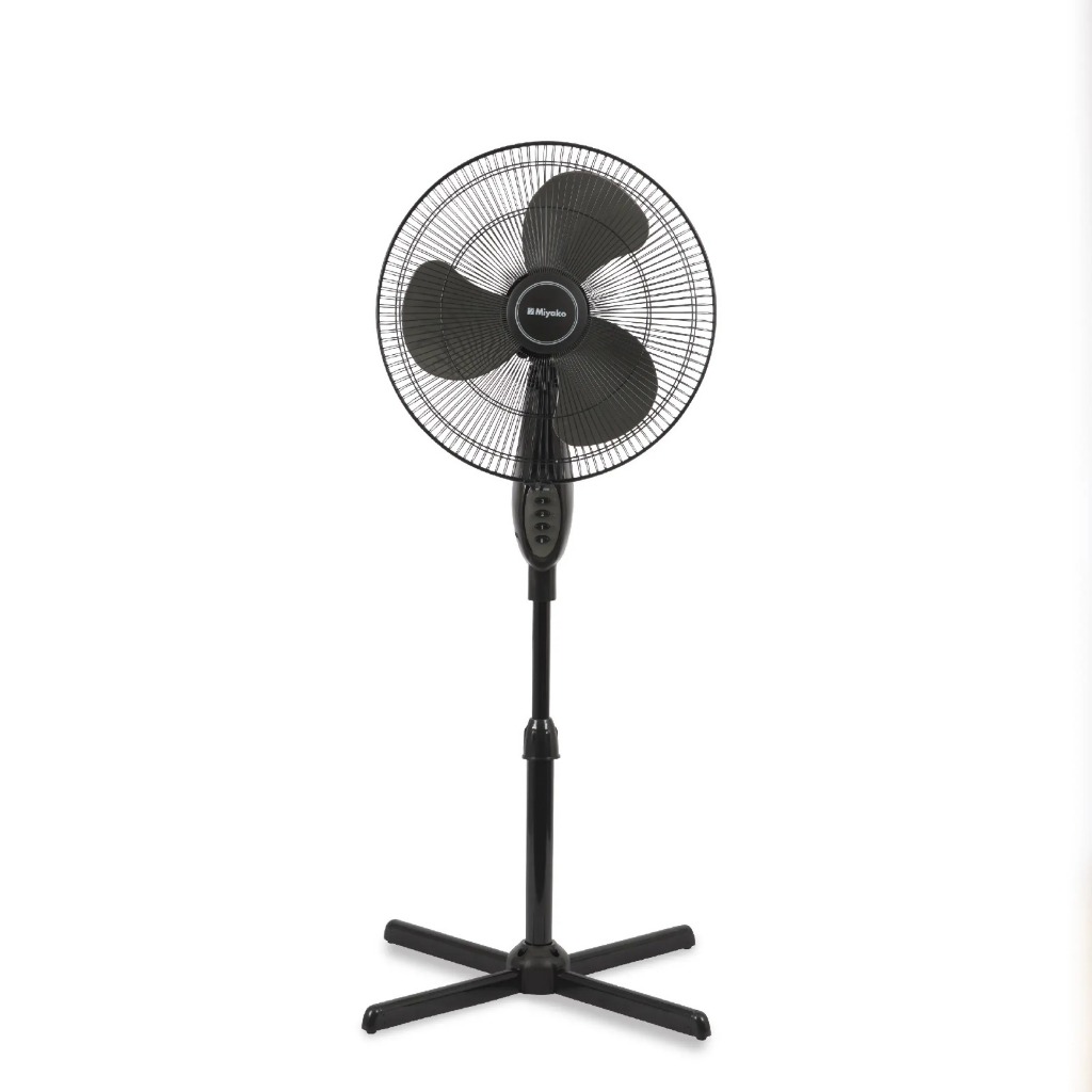 Miyako Kipas KAS-1618 B GB BK HITAM Standing stand Fan 16' Inch Kipas Angin Berdiri cross base 3 kec