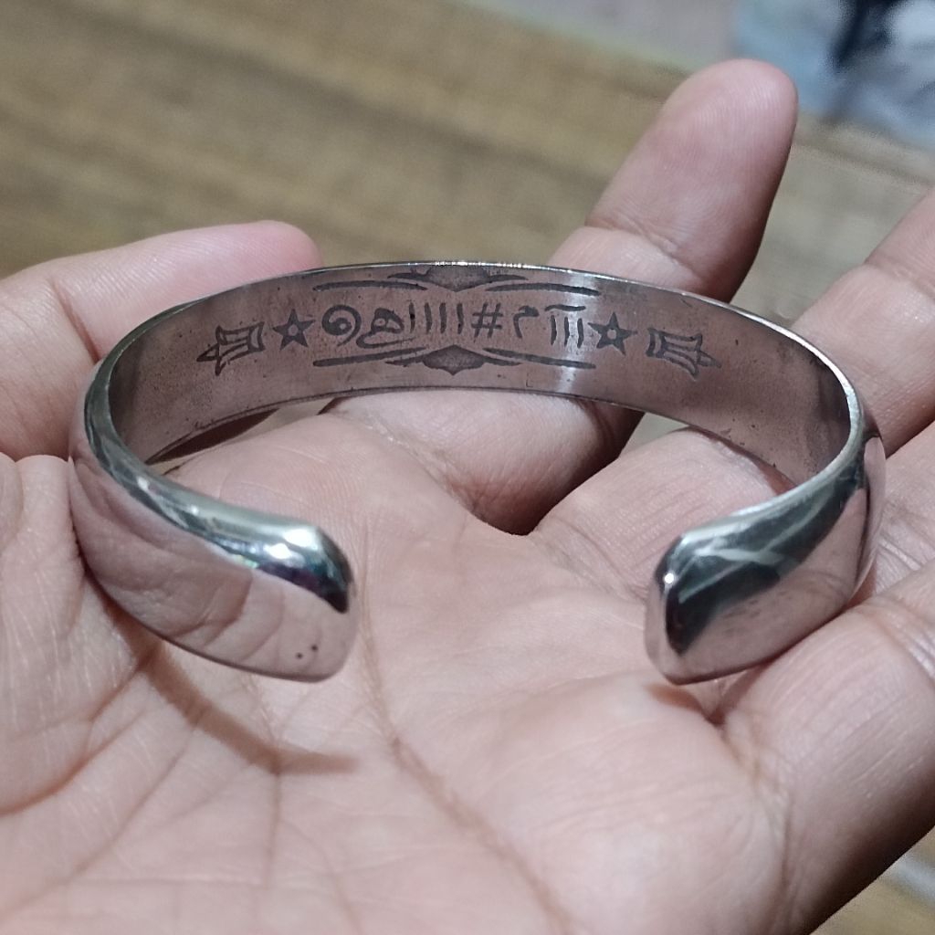gelang sulaiman bahan besi putih tebal