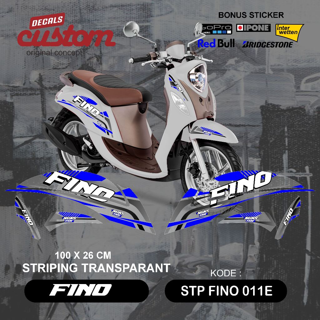 stiker motor yamaha fino transparan /  striping fino transparant decal