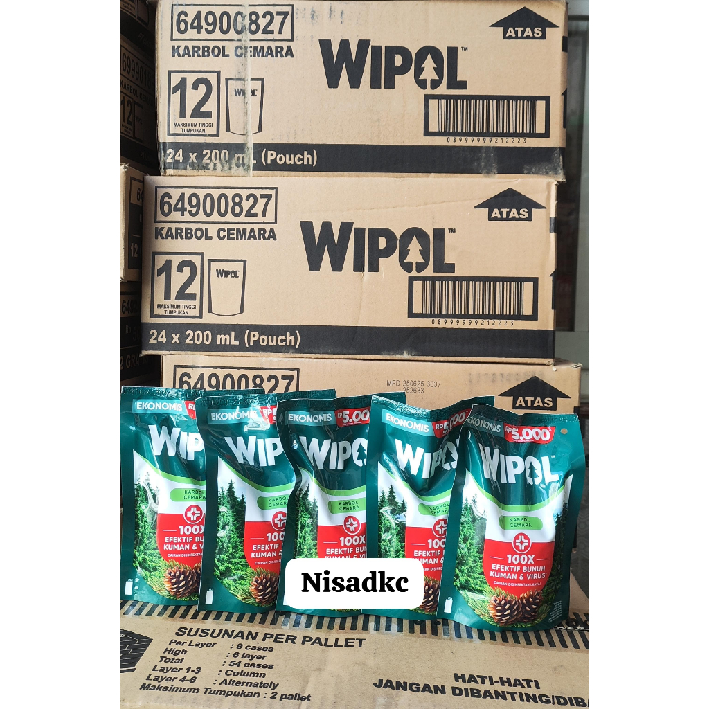 [1 DUS] Wipol 5000 Pembersih Lantai 200ml Karton Isi 24pcs Nisadkc