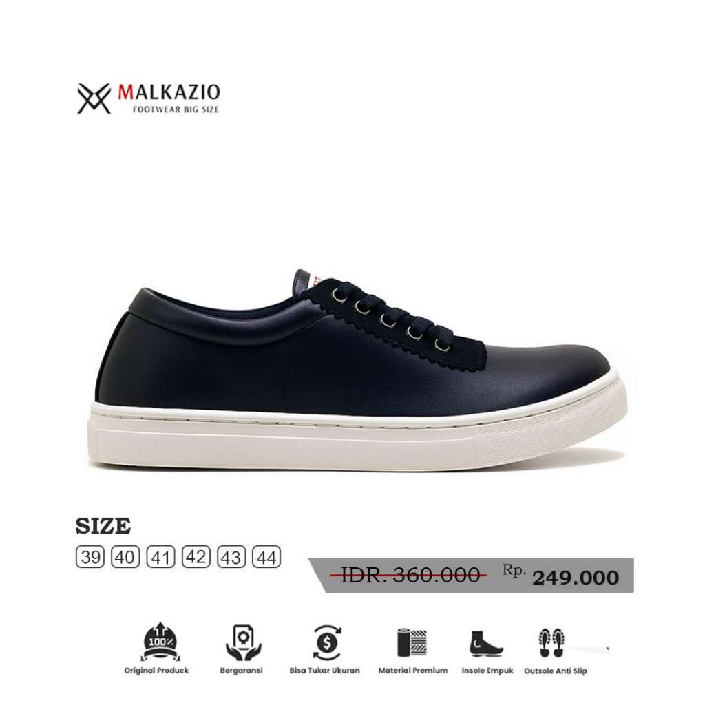 Malkazio - Bastos Black | Sepatu Casual Pria Sneakers Kulit Asli