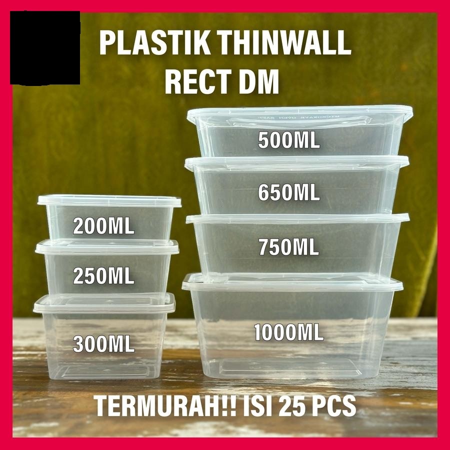 Thinwall Kotak Rectangle Kotak Penyimpan Plastik  120 200 300 350 500 650 750 1000 1500 2000 3000 ML