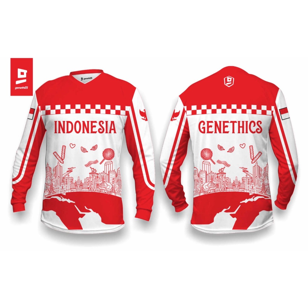 JERSEY SEPEDA KEMERDEKAAN INDONESIA HUT RI KE-80 - JERSEY SEPEDA DOWNHILL / MTB GENETHICS - JERSEY I