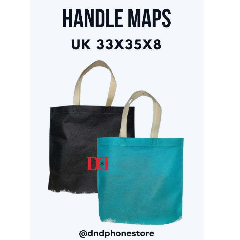 

1 LUSIN (12PC) - Goodie Bag Spunbond Handle Maps UK 33X35X8 / Goodie Bag / Tas Kain Polos