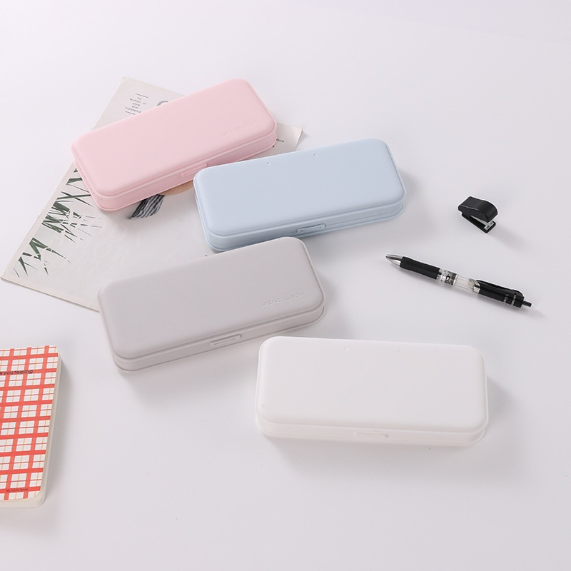 

Themoonlight - Tempat Pensil / Pensil Case Aesthetic Korean Style Polos Portabel Bahan Plastik Tebal