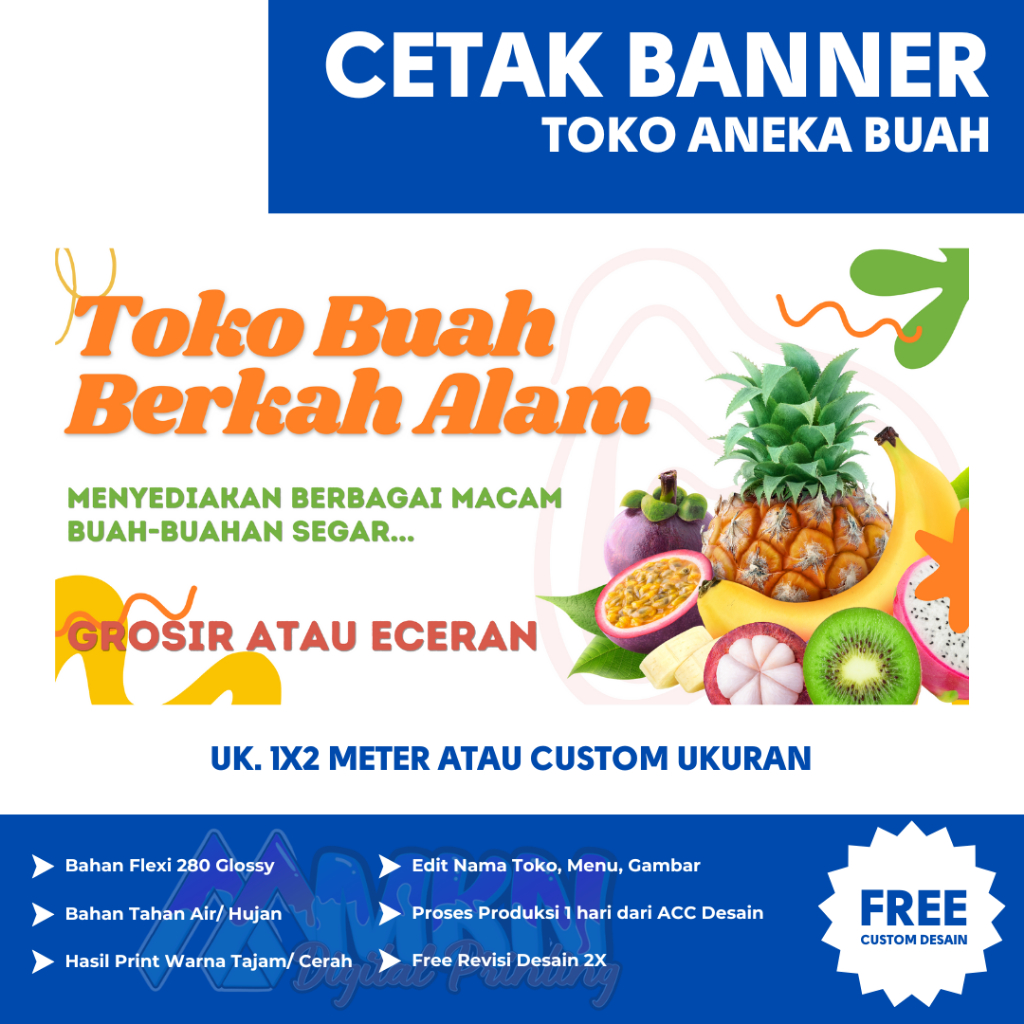 Cetak Banner Spanduk Toko Buah Desain Kekinian Bisa Custom Desain