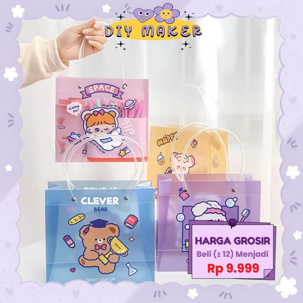 

DM Paper Bag Mini Plastik Tas Kado Lucu Motif Cartoon Paper Bag Kado Ulang Tahun Souvenir Tote Bag