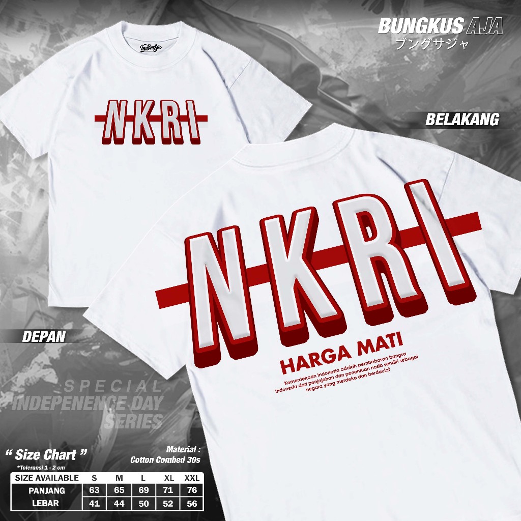 Kaos Indonesia NKRI Harga Mati Baju 17 Agustus Kemerdekaan HUT RI 80 Dirgahayu Republik Indonesia Bu