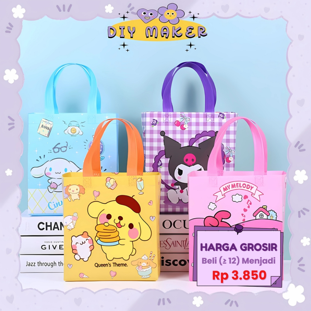 

DM Goodie Bag Ulang Tahun Tas Hadiah Karakter Kartun Lucu Hand Bag Kado Goodie Bag / Tote Bag MMG19