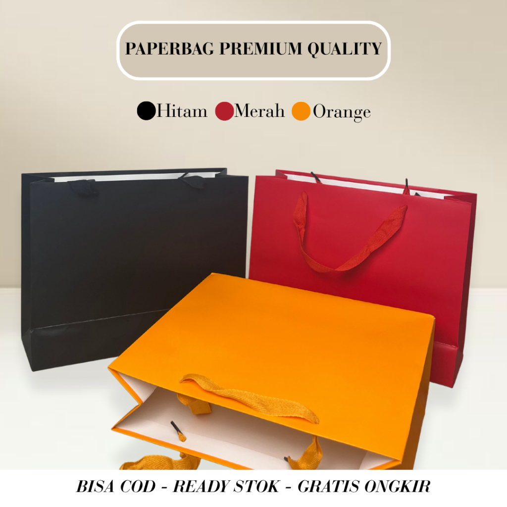 

[COD] Kantong Kado Premium Paperbag Warna Warni Gift Bag 29x10x23 cm