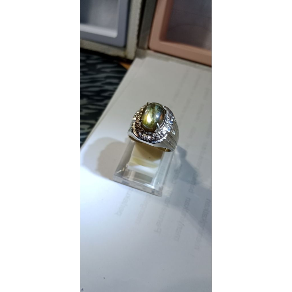 cincin batu permata natural ambasador ster warna kuning emas