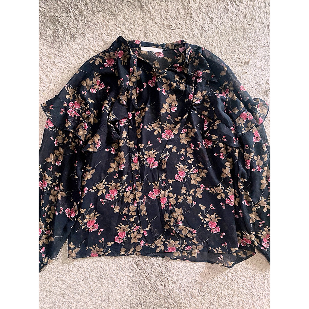 Blouse Sifon Motif Bunga
