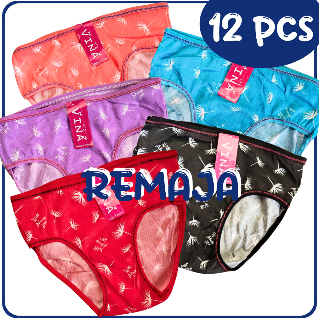 12 Pcs Celana Dalam Motif Impor Remaja Wanita / Celana Dalam Anak Lusinan OEMAH DALEMAN99