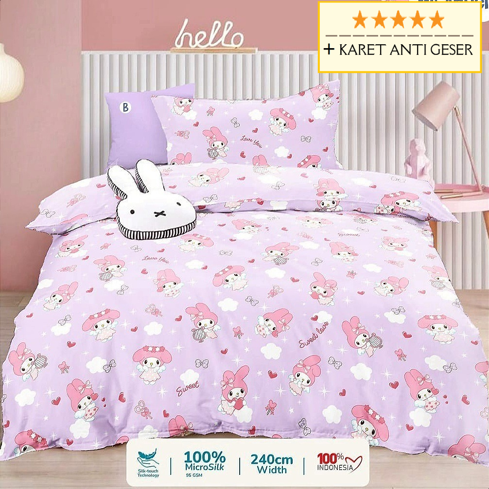 seprei My Melody Sprei ANTI GESER ukuran 200x200 100x200 120x200 90x200 Homemade melody Angel